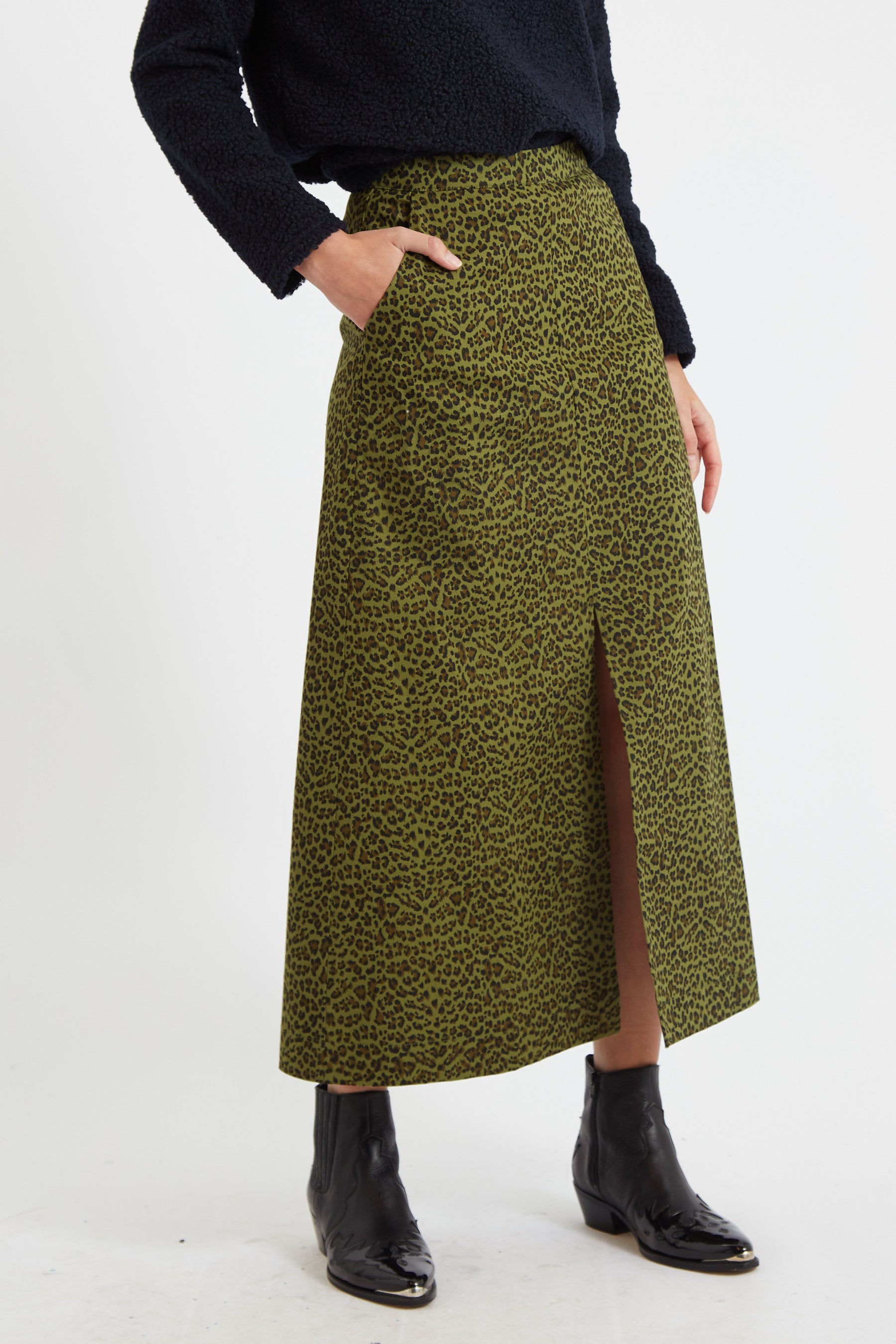 Custer Animal Print Maxi Skirt Louche