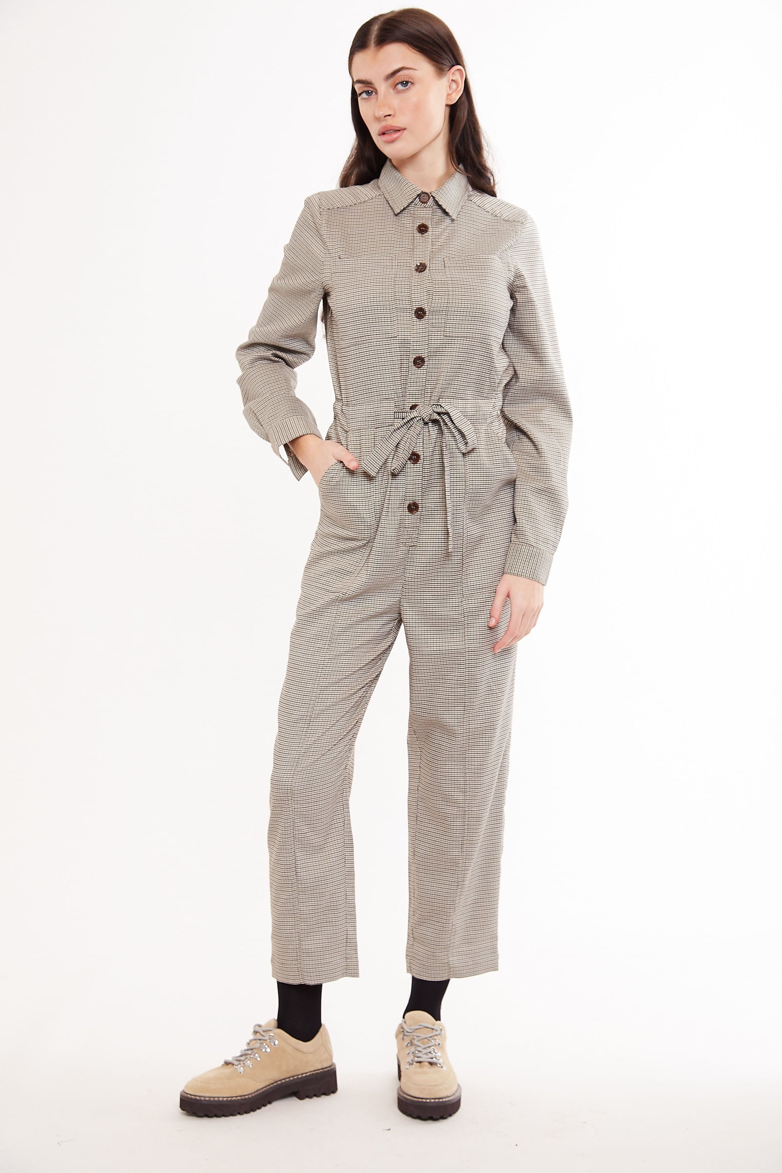 Grey check jumpsuit online