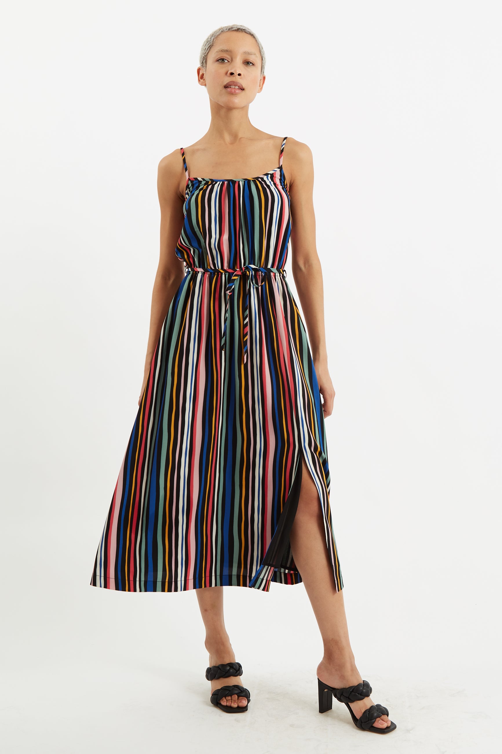 Rainbow stripe best sale midi dress