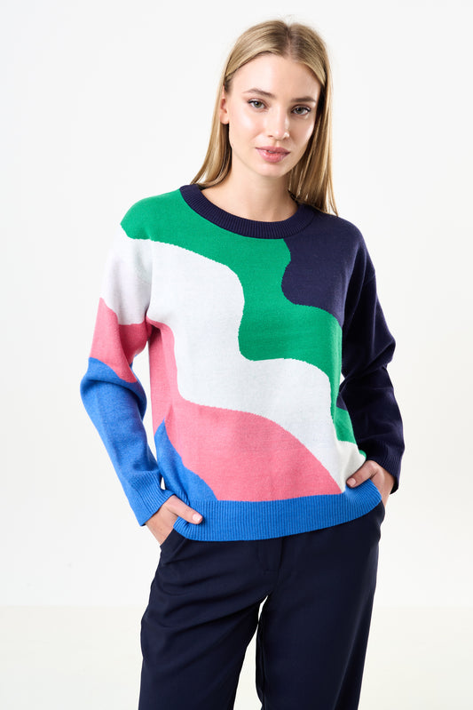 Abra Squiggle Engineered Jacquard Jumper