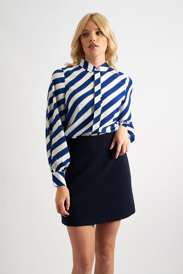 Aubin Rib Mini Skirt - Navy