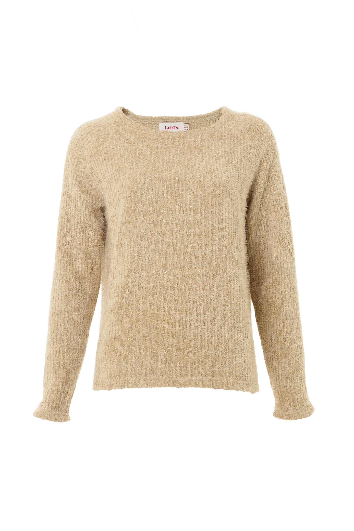 Blanka Eyelash Long Sleeve Jumper - Beige