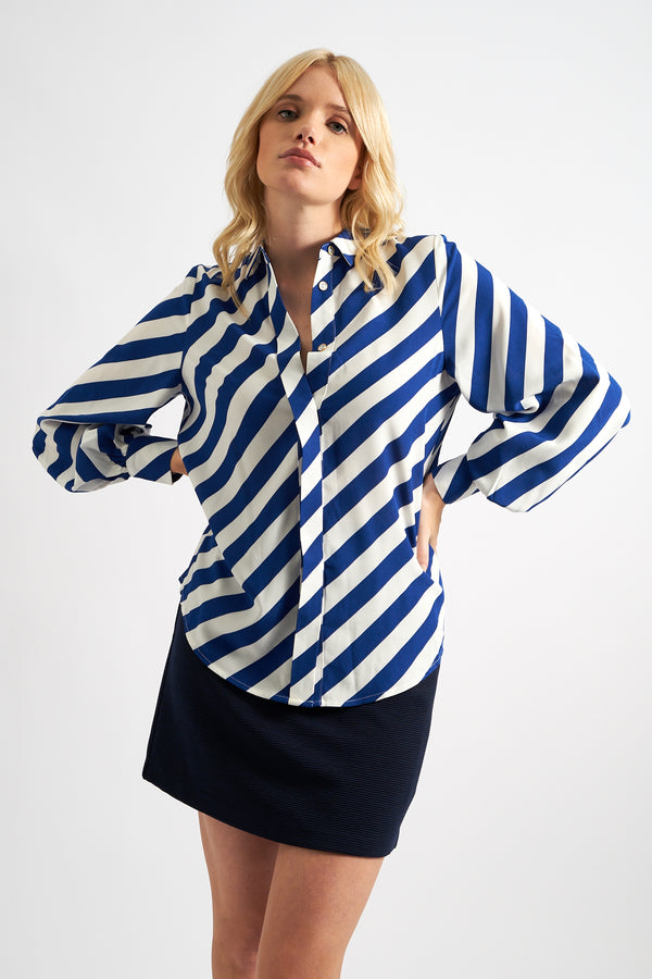 Byron Diagonal Lines Print Shirt