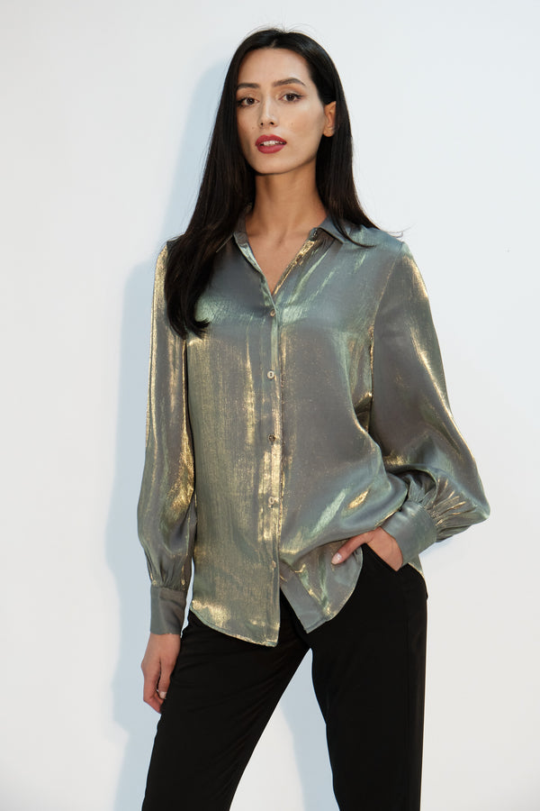 Byron Iridescent Shirt in Green