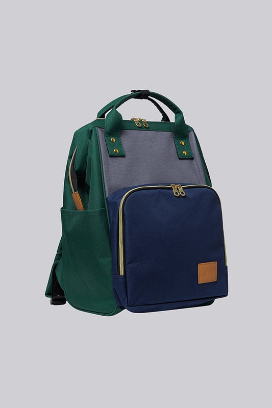 Billie Colour Block Pocket Backpack Green