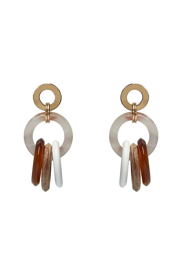 Candy Tortoiseshell Multi Hoop Drop Earrings