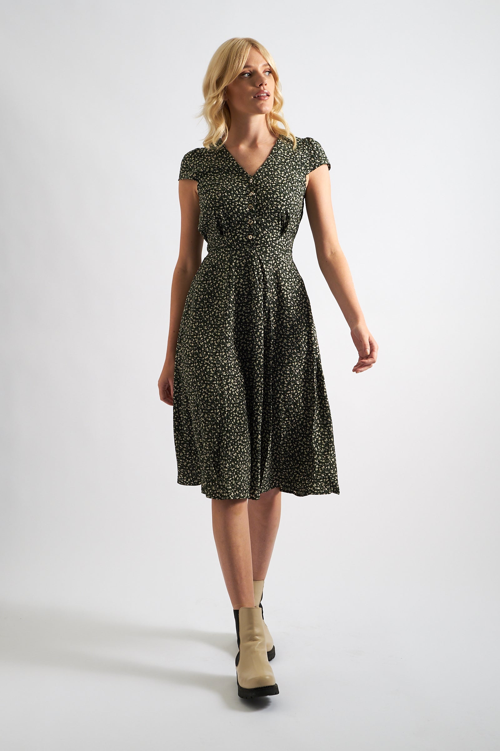 Floral midi hotsell tea dress