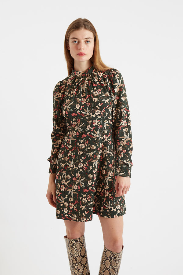 Ebba Tapestry Print Long Sleeve Mini Dress