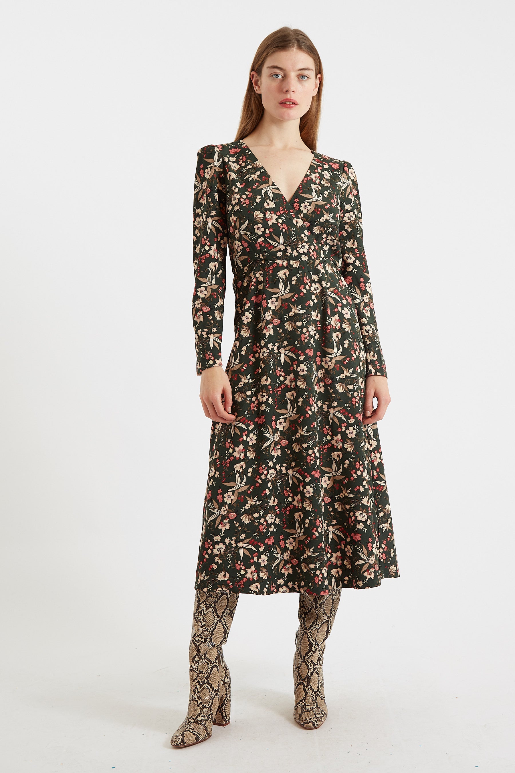 Eveleen Tapestry Print Long Sleeve Midi Dress – Louche