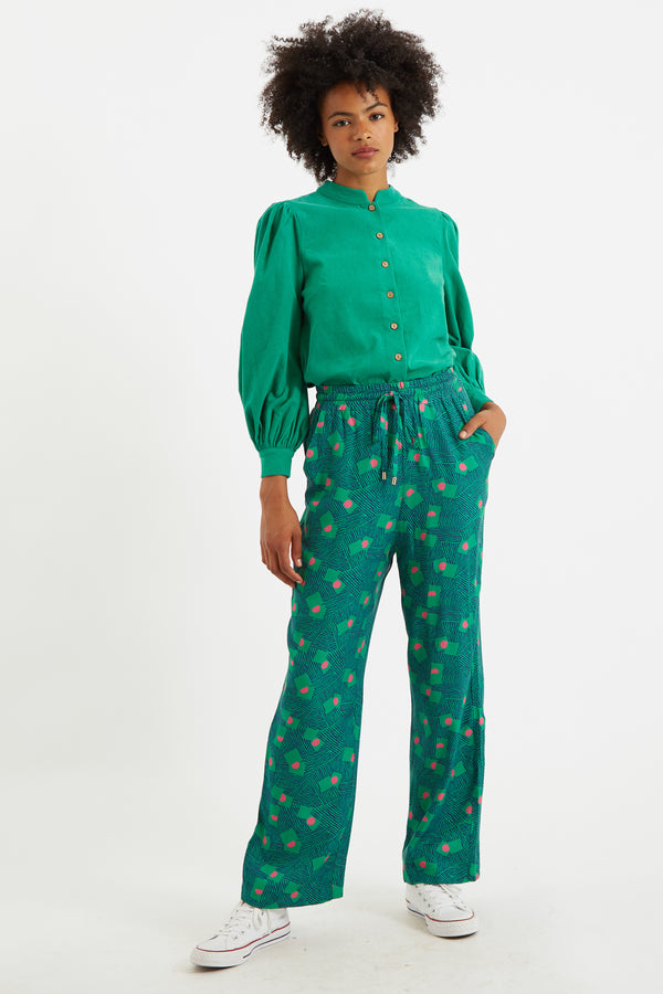 Emmanuelle Bauhaus Abstract Pyjama Style Trousers