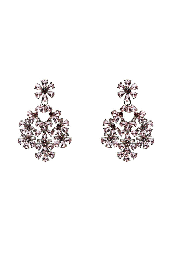 Evie Floral Drop Oversized Stone Earrings