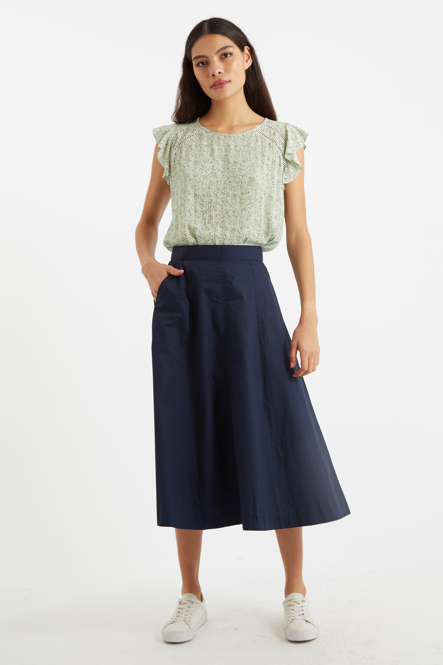 Francoise Poplin Midi Skirt – Louche