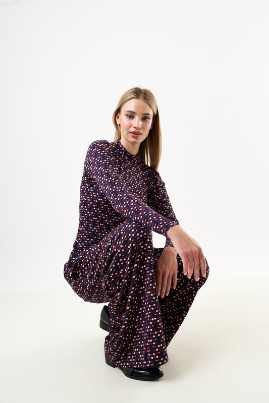 Foster Retro Dots Print Jersey Trouser