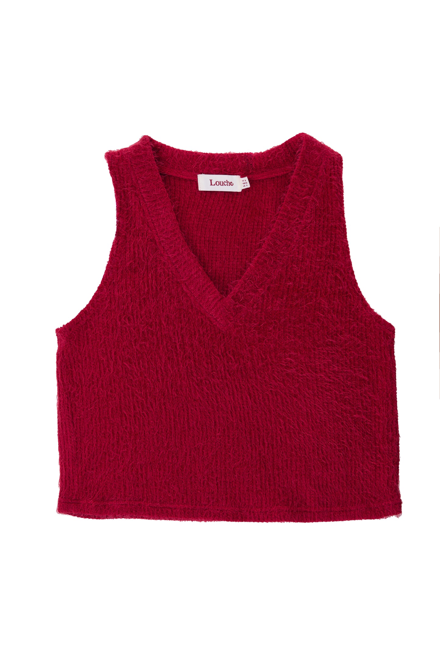 Isaac Eyelash V-Neck Tank Top - Red