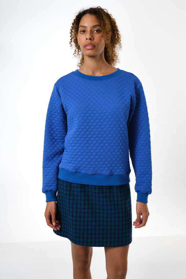 Jan Tile Quilted Sweatshirt - Blue