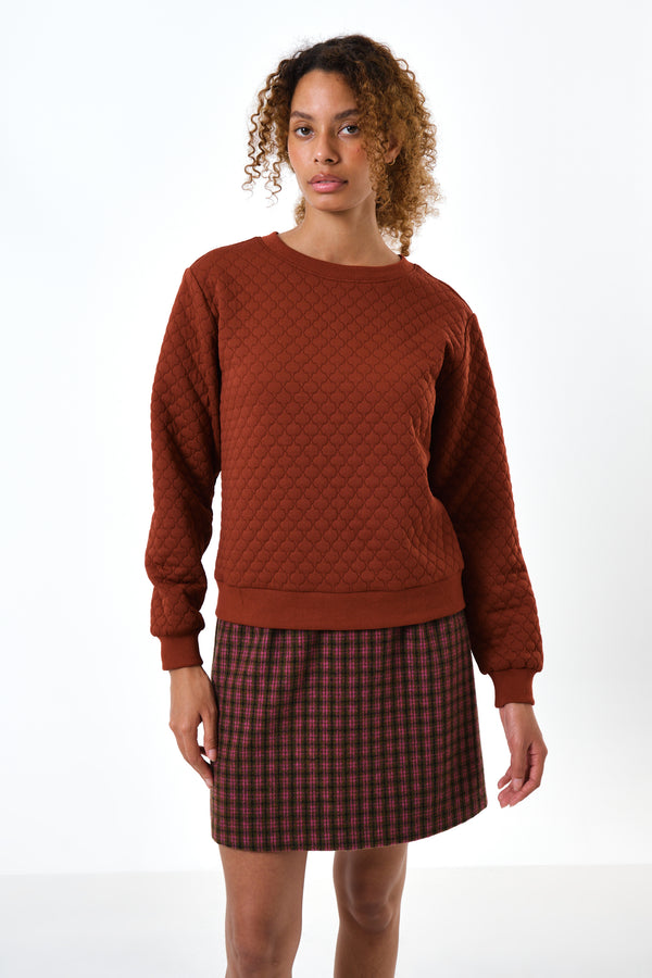 Jan Tile Quilted Sweatshirt - Russet