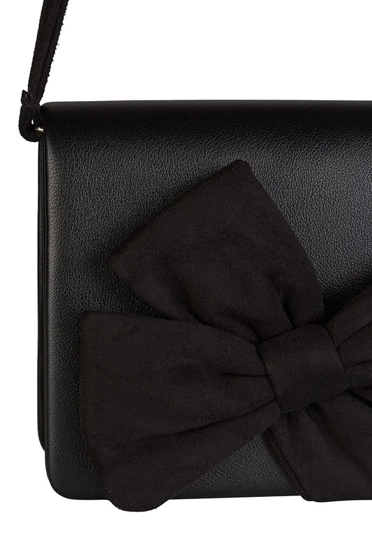 Jolie Bow Detail Crossbody Bag in Black