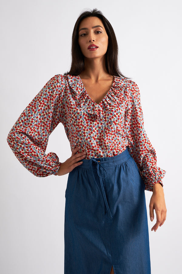 Kyara Strawberry Fields Print Blouse