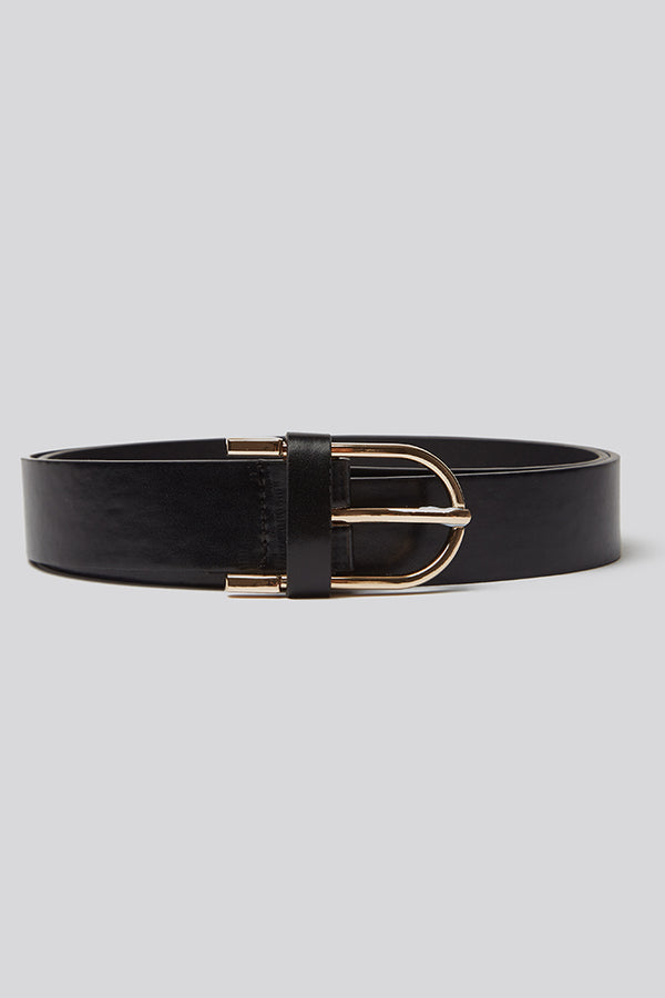 Kayley Curved Buckle Belt in Black