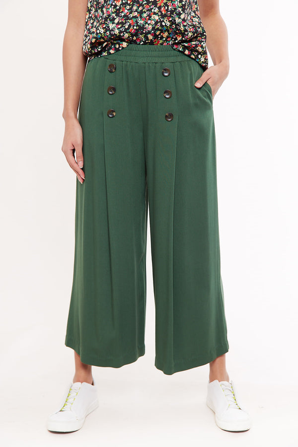 Louche Laurena Wide Leg Cropped Trouser