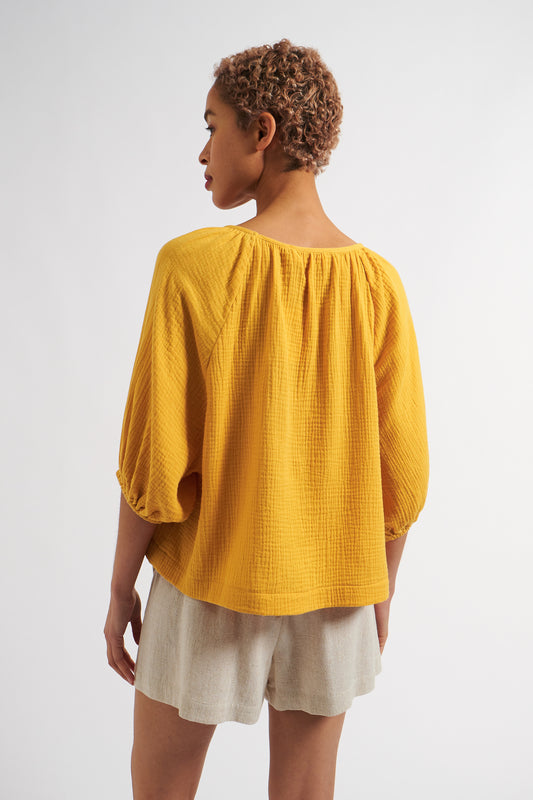 Mayanna Double Gauze Blouse - Mustard