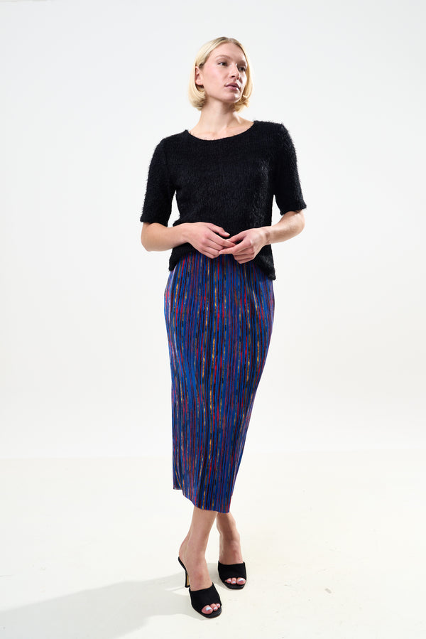 Maylis Abstract Print Pleat Midi Skirt