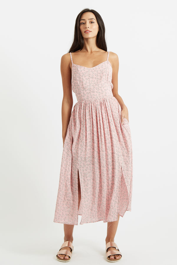 Rialto Lucky Flower Cut Out Back Midi Dress