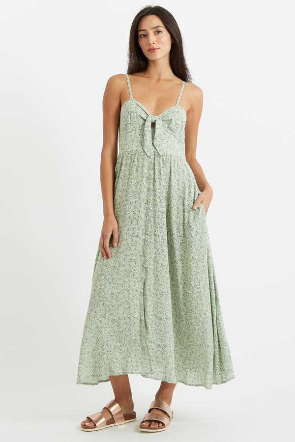 Sirin Lucky Flower Strappy Midi Dress