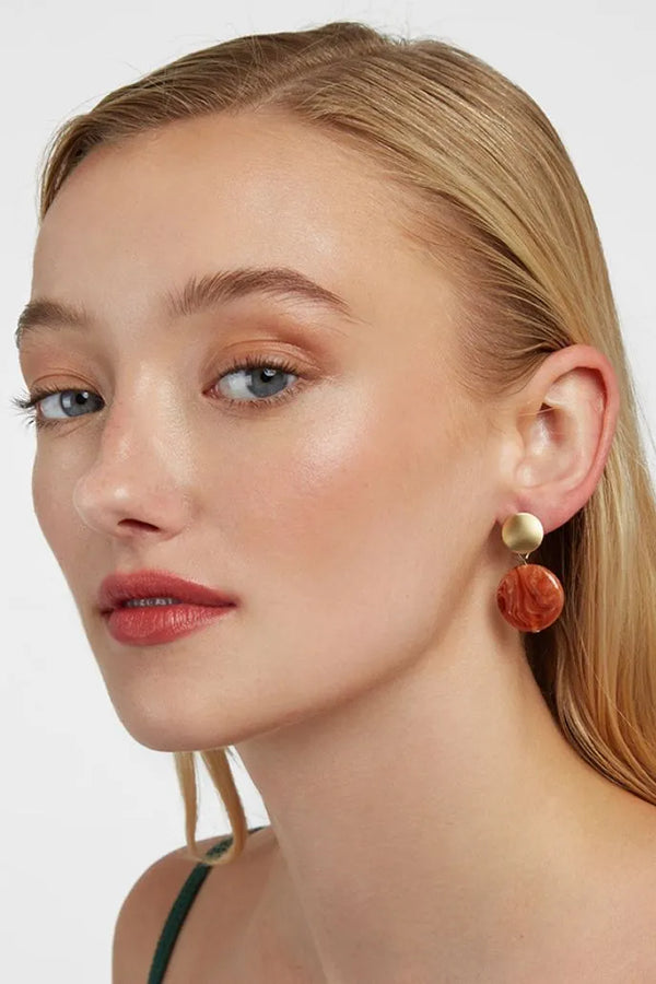 Joel Orange and Gold Drop Earrings