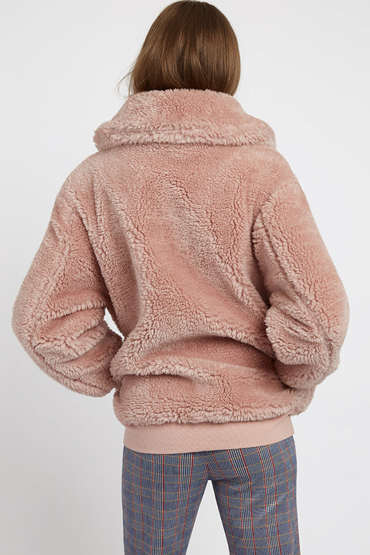 Woody Borg Oversized Bomber Jacket - Pink