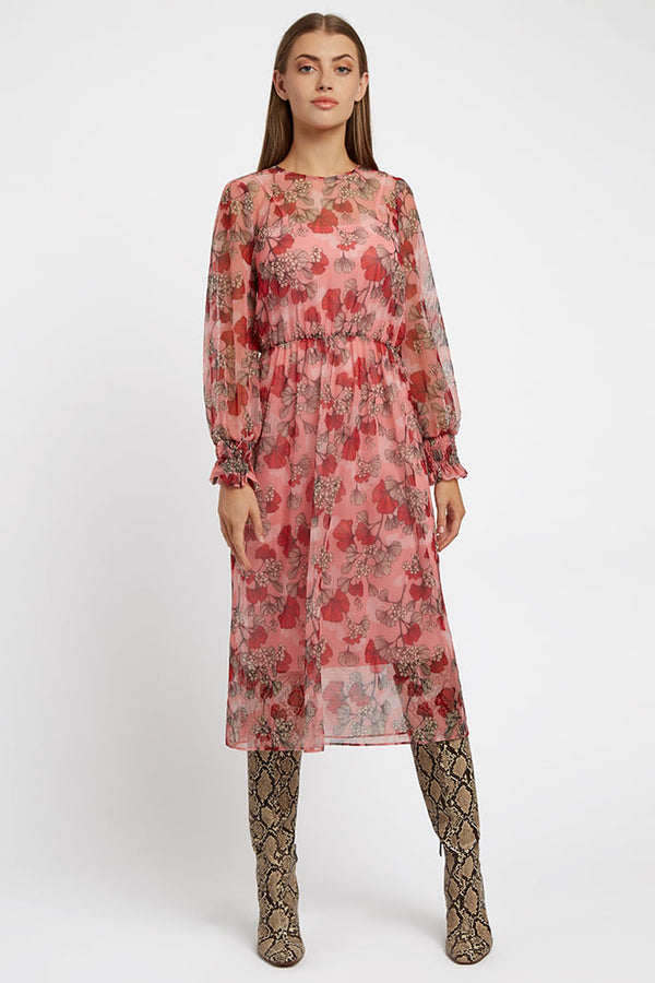 Louche Yaffa Hibiscus Midi Dress