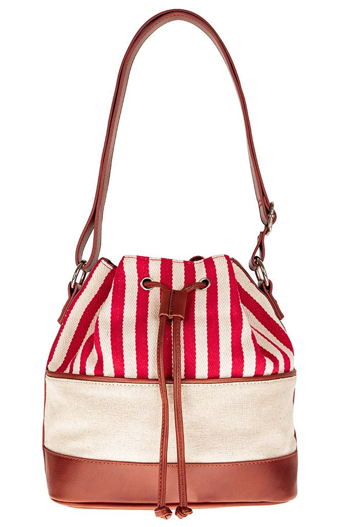 Southampton Red & White Stripe Bucket Bag – Louche