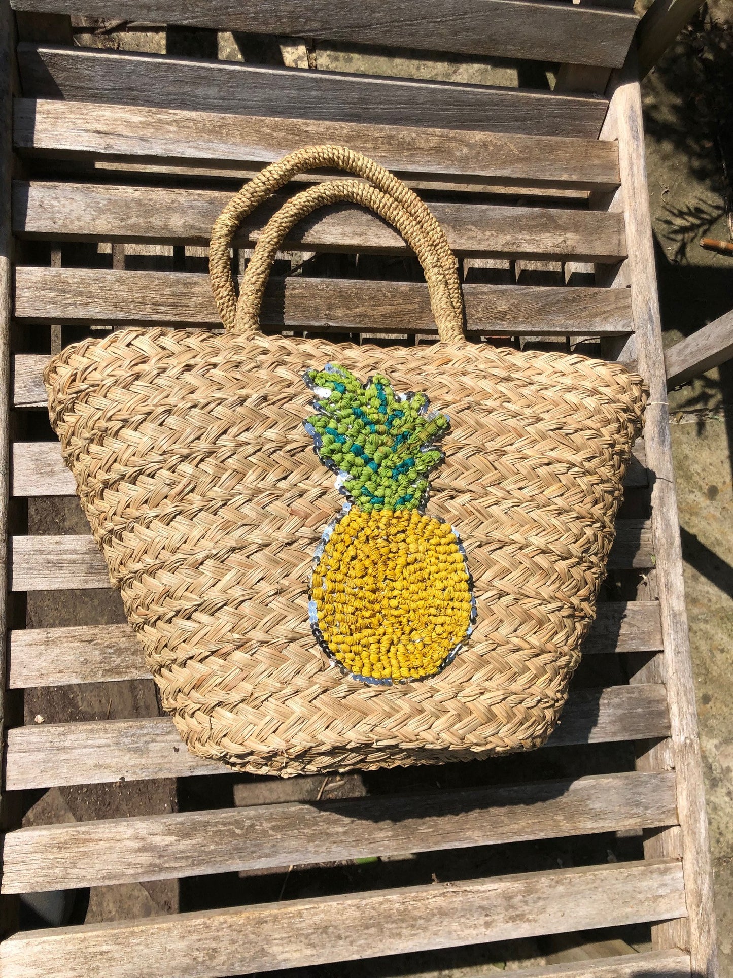 Louche Tilde Straw Bag With Pineapple