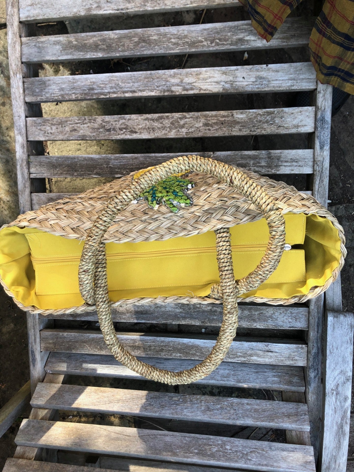 Louche Tilde Straw Bag With Pineapple