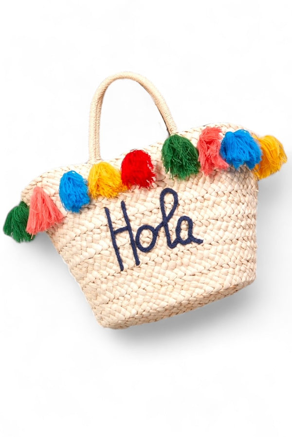 Hola Tassel Straw Bag