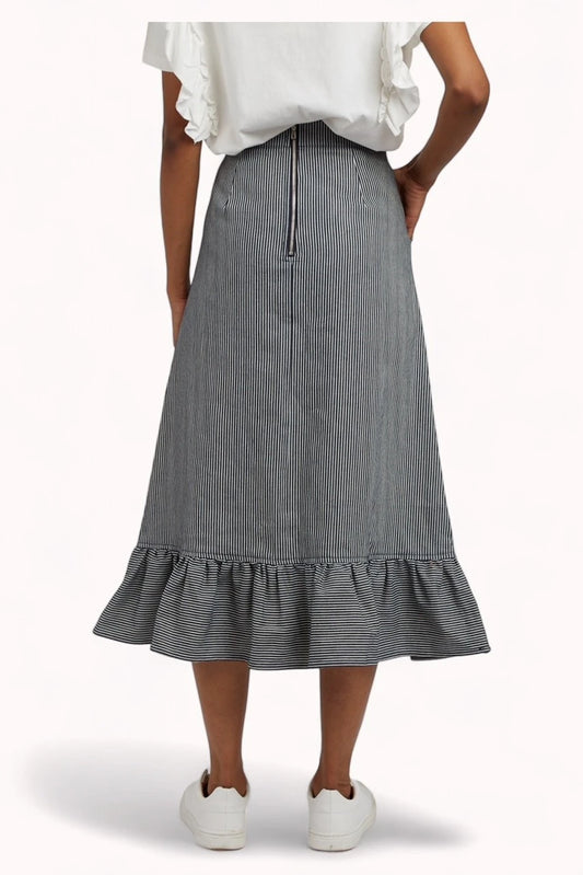 Ramona Ticking Stripe Midi Skirt