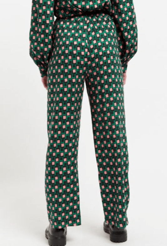 Louche Emmanuella Retro Cubes Print Pyjama Style Trouser