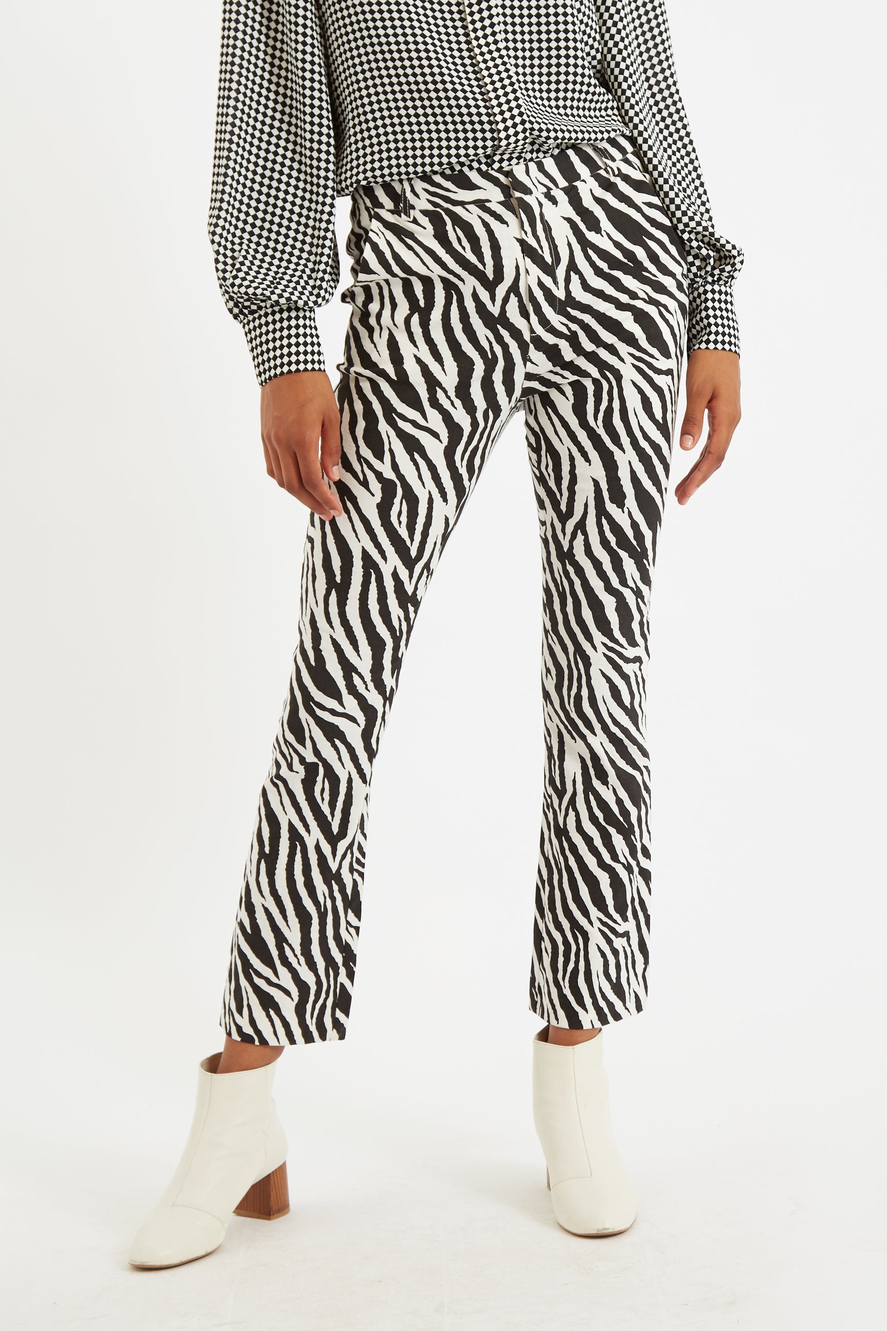 Zebra flare pants sales