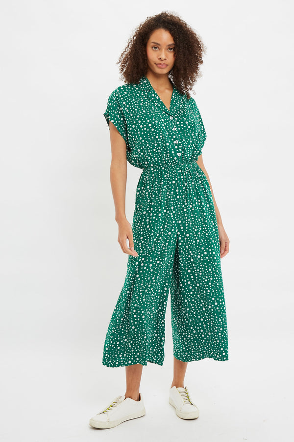 Mafalda Spot It Print Short Sleeve Jumpsuit