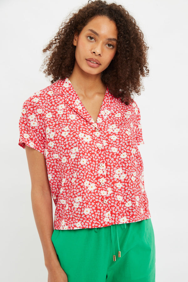 Marika Roaring Daisy Print Bowling Shirt