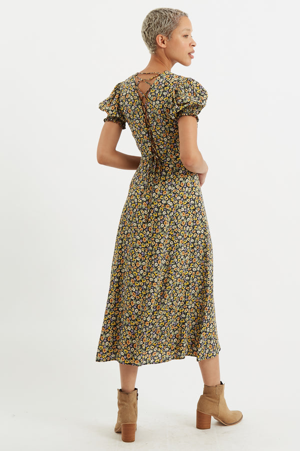 Romola Santa Fe Floral Laced Back Midi Dress