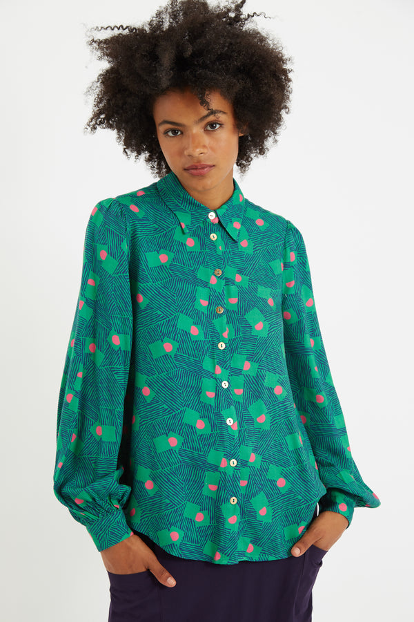 Louche Siv Bauhaus Abstract Print Shirt