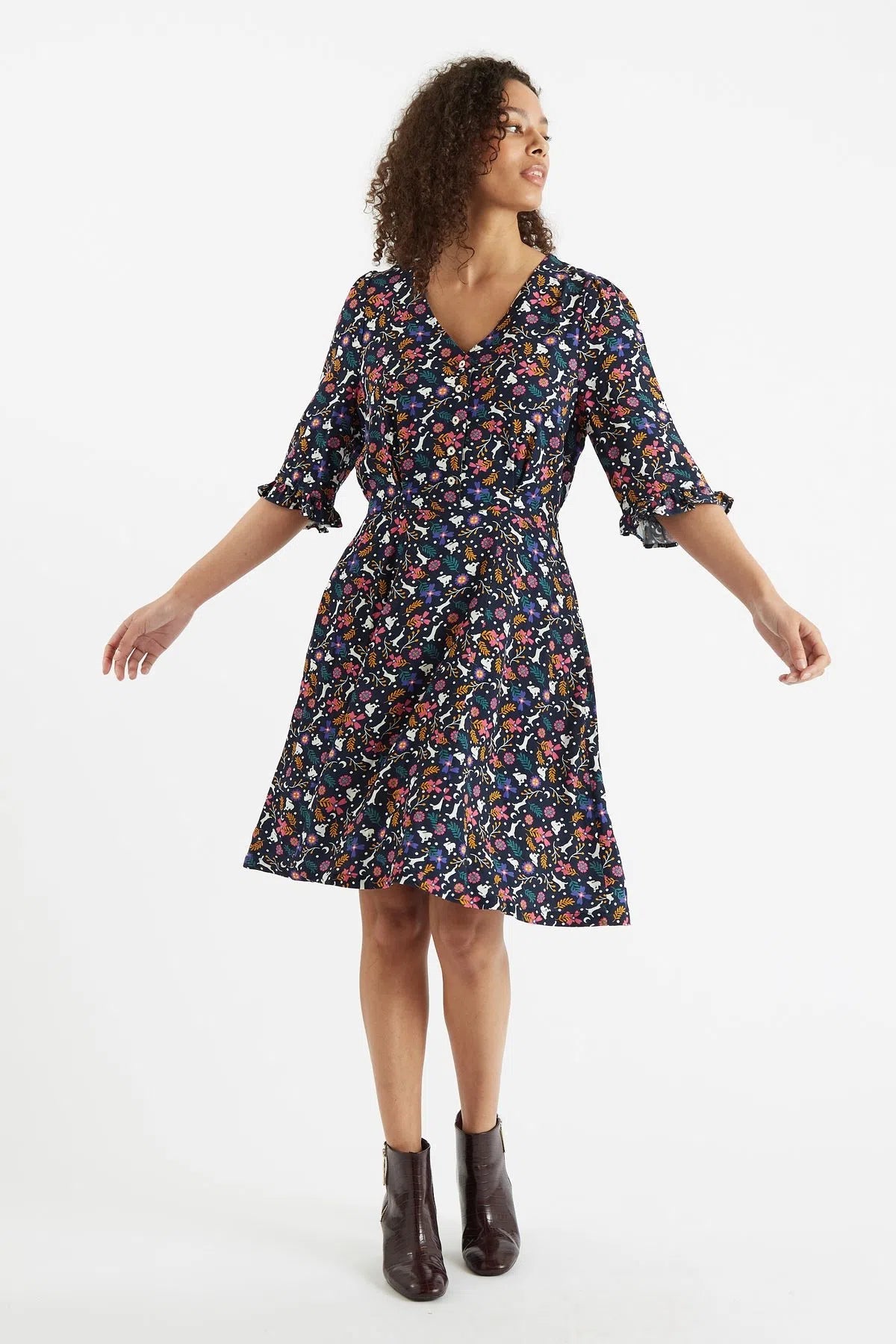 Rabbit print dress deals h & m