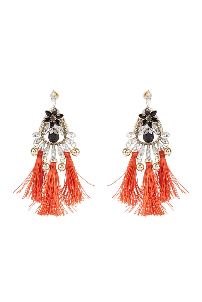 Red white blue tassel earrings outlet