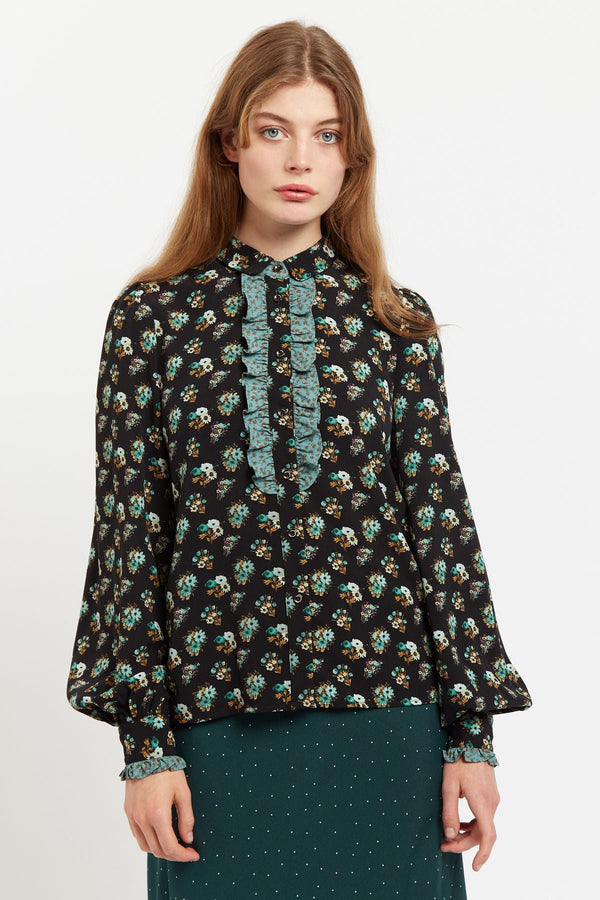 Louche Gisla Posy Patchwork Print Long Sleeve Blouse