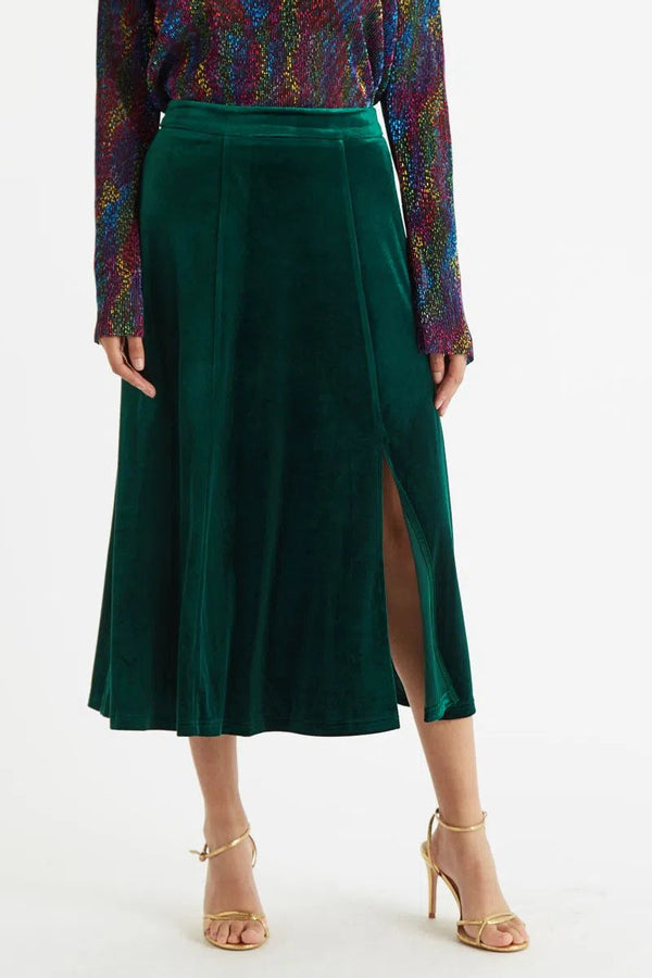 Louche Kiyo Velvet Midi Skirt