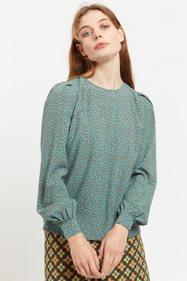 Lima Posy Patchwork Print Long Sleeve Blouse